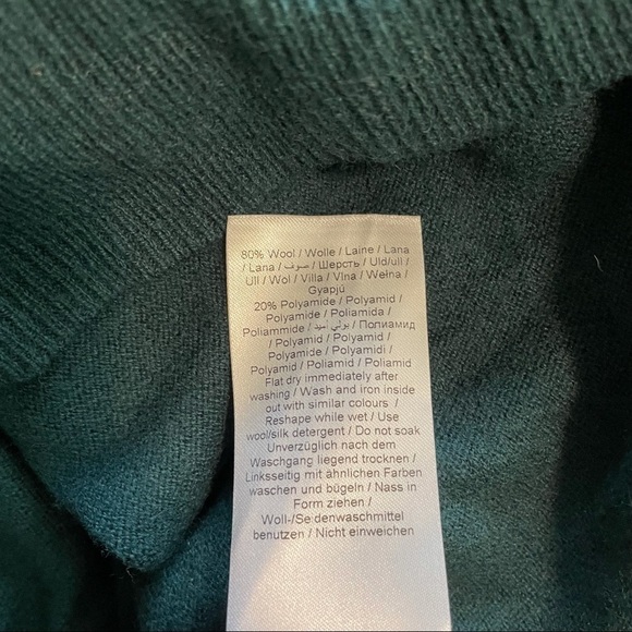 PART Two Copenhagen Teal Green Wool Blend Pullover Sweater Large - Picture 7 of 7